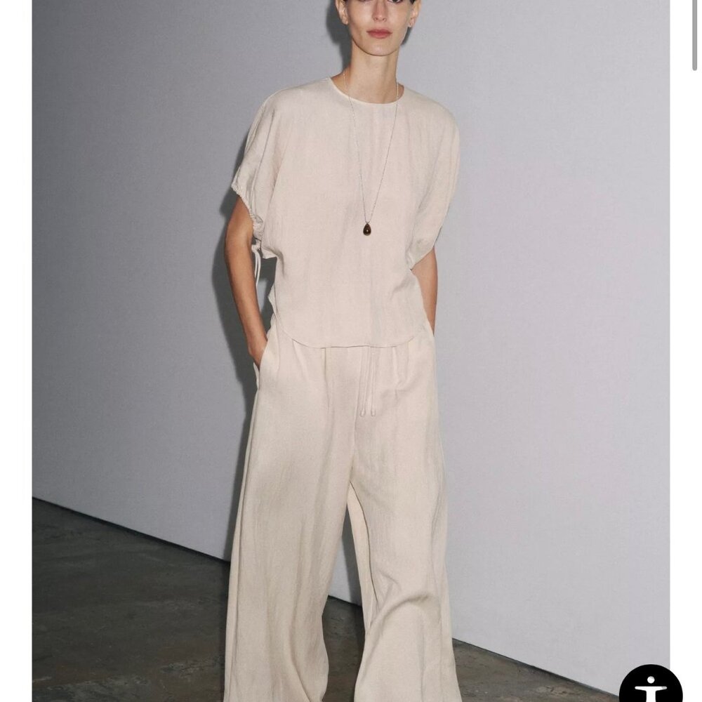 Zara ZW Collection Puff Sleeve Blouse — BNWT, Size L — Sold Out Zara
